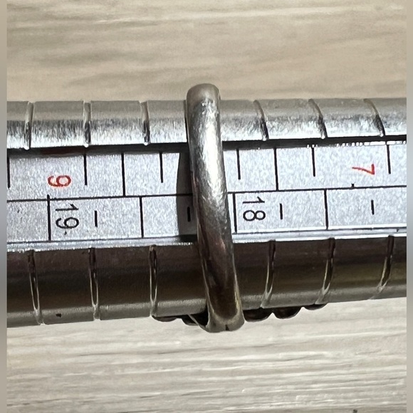 Navajo Lee Charley Sterling Silver & Gold Turquoise, MOP, Onyx Ring, Size 8 - Picture 9 of 9